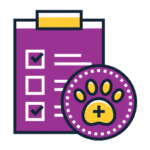 diagnostic icon representing the blood work done in the mobile vet clinic